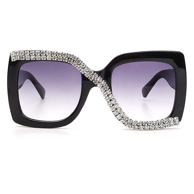 Diamond Square Sunglasses Women 2022 Luxury Vintage Oversize Sunglasses Unique One Piece Rhinestone Glasses Shades gafas de sol