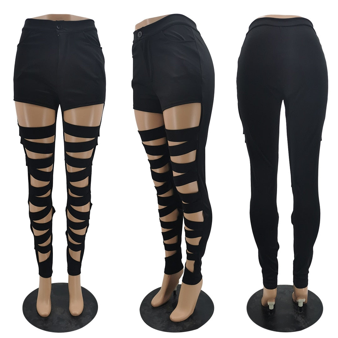 Sexy Pencil Pants Women High Waist Bandage Leggings