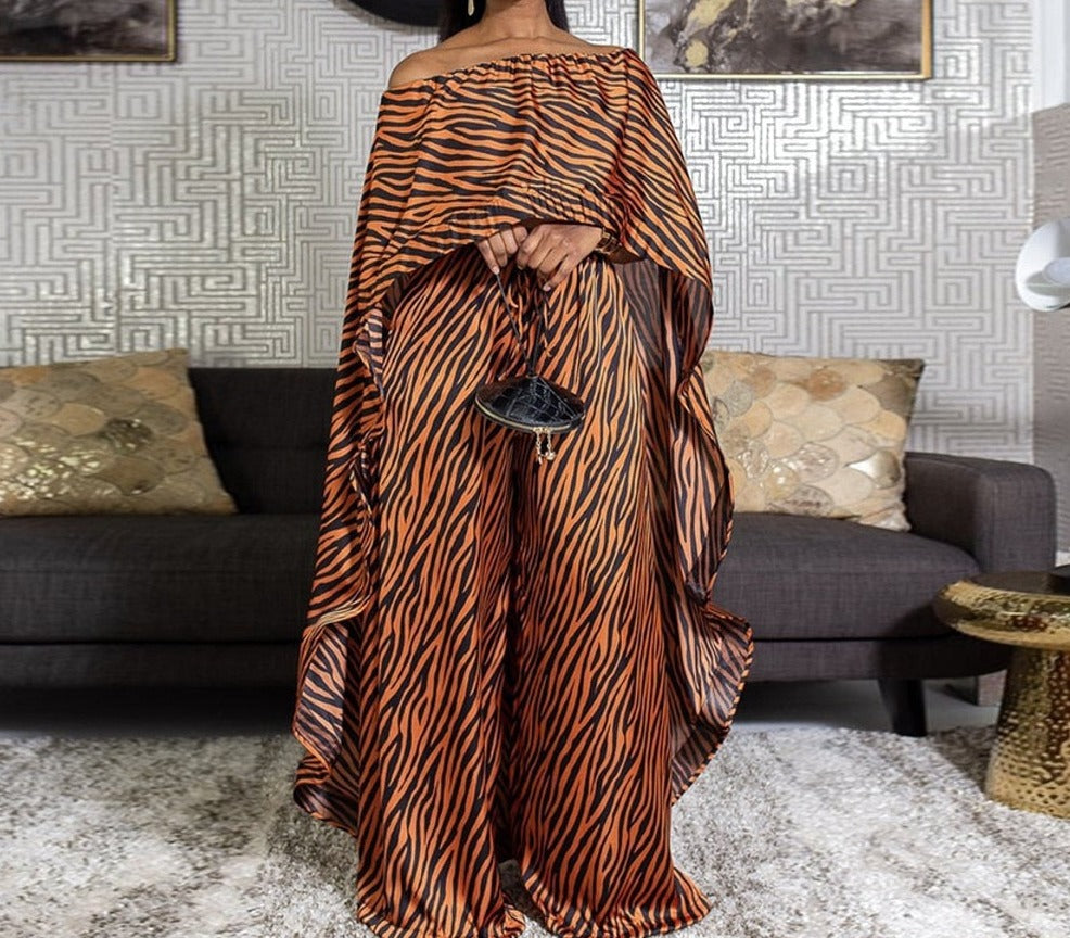 2 Piece Set Women Africa Clothes 2022 African Dashiki New Fashion Two Piece Suit Long Tops + Wide Pants Party Big Size For Lady