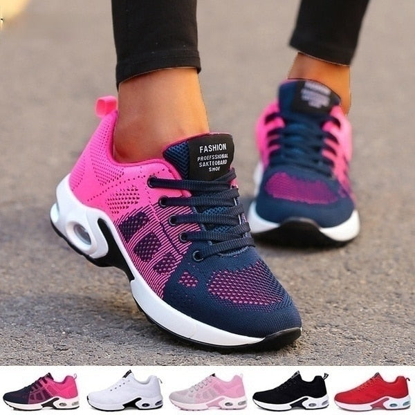 Fashion Women Running Shoes Breathable Mesh Outdoor Light Weight Sports Shoes Casual Walking Sneakers Lace-up Women Sneaker