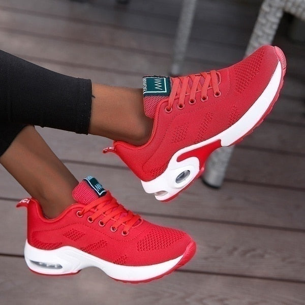 Fashion Women Running Shoes Breathable Mesh Outdoor Light Weight Sports Shoes Casual Walking Sneakers Lace-up Women Sneaker