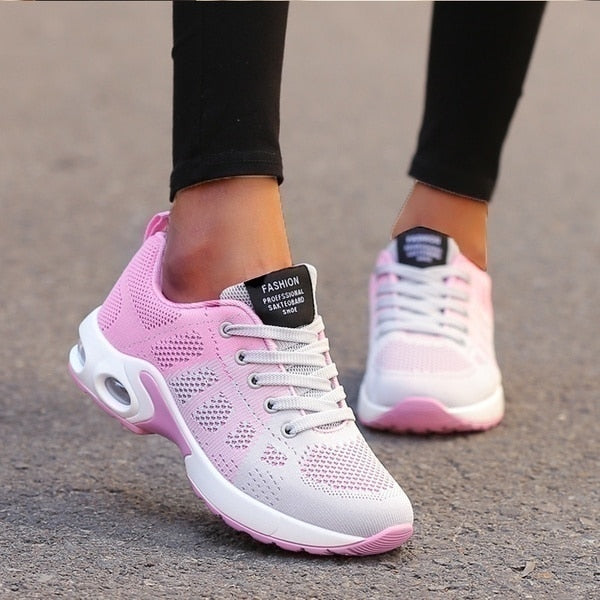 Fashion Women Running Shoes Breathable Mesh Outdoor Light Weight Sports Shoes Casual Walking Sneakers Lace-up Women Sneaker