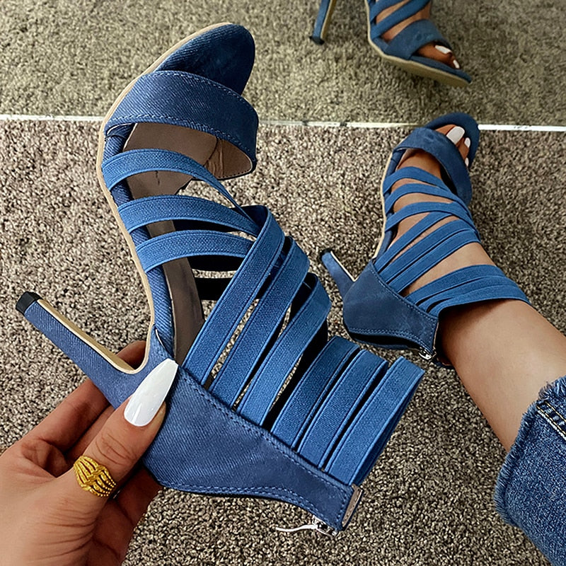 Pumps Women Shoes High Heels Women Sandals 2021 Zipper New Fashion Summer High Heels Sexy Ladies Peep Toe Shoes Women Pumps