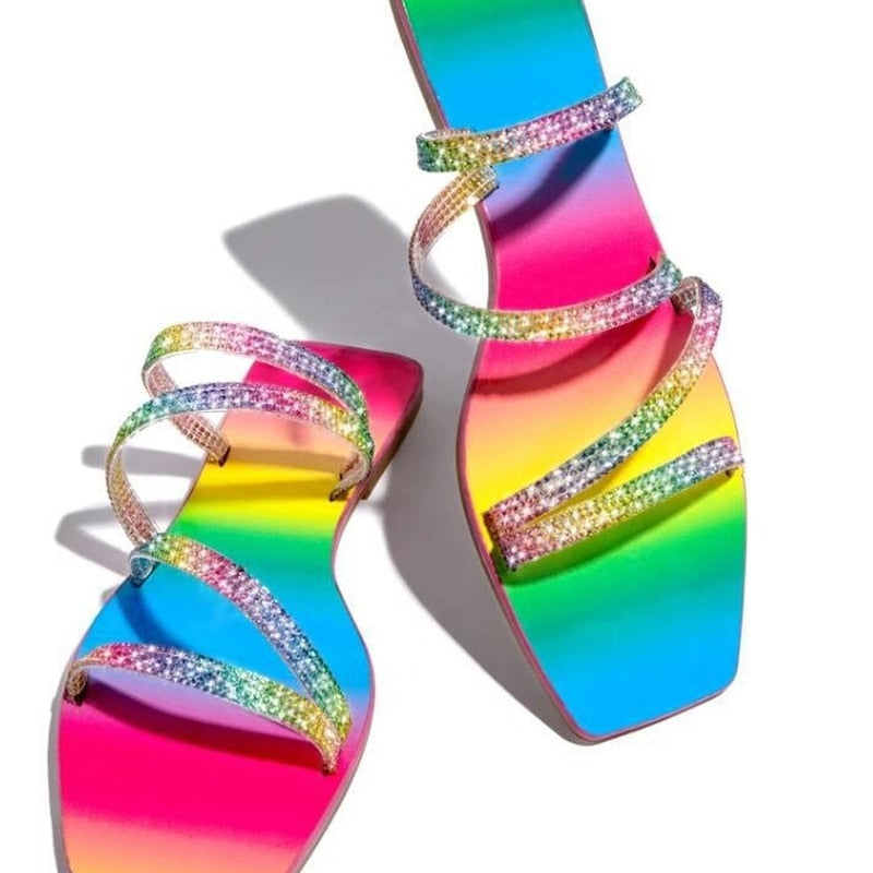 Rhinestone Rainbow Women Sandals