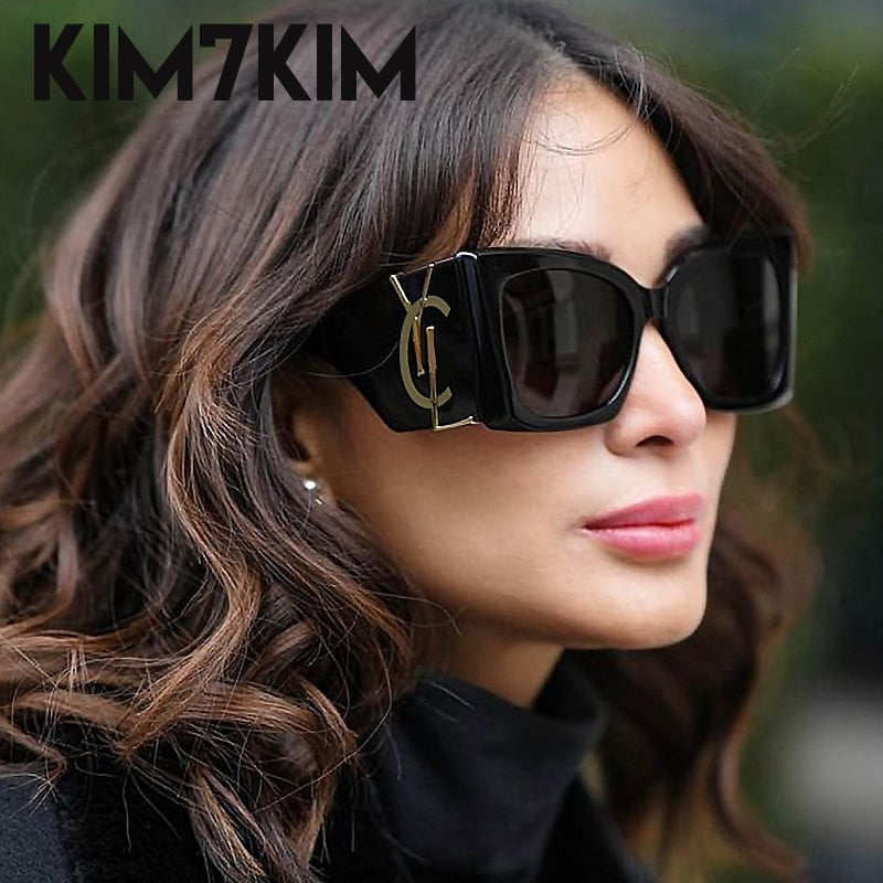 Oversized Cat Eye Sunglasses Women 2023 Luxury Brand Designer Fashion Big Frame Square Sun Glasses Female Gradient Shades UV400