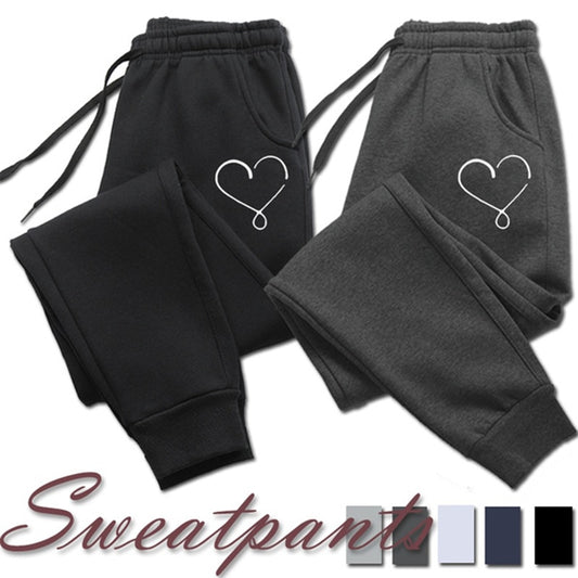 New Heart Printed Womens Pants Loose Long Pants Outwear Joggers Trousers All Seasons Sweatpants Jogging Pants for Ladies